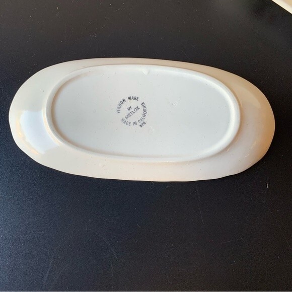 Vernon Ware by Metlox Fruit Basket Butter Dish  Vintage 1960s Made in California - Picture 8 of 13